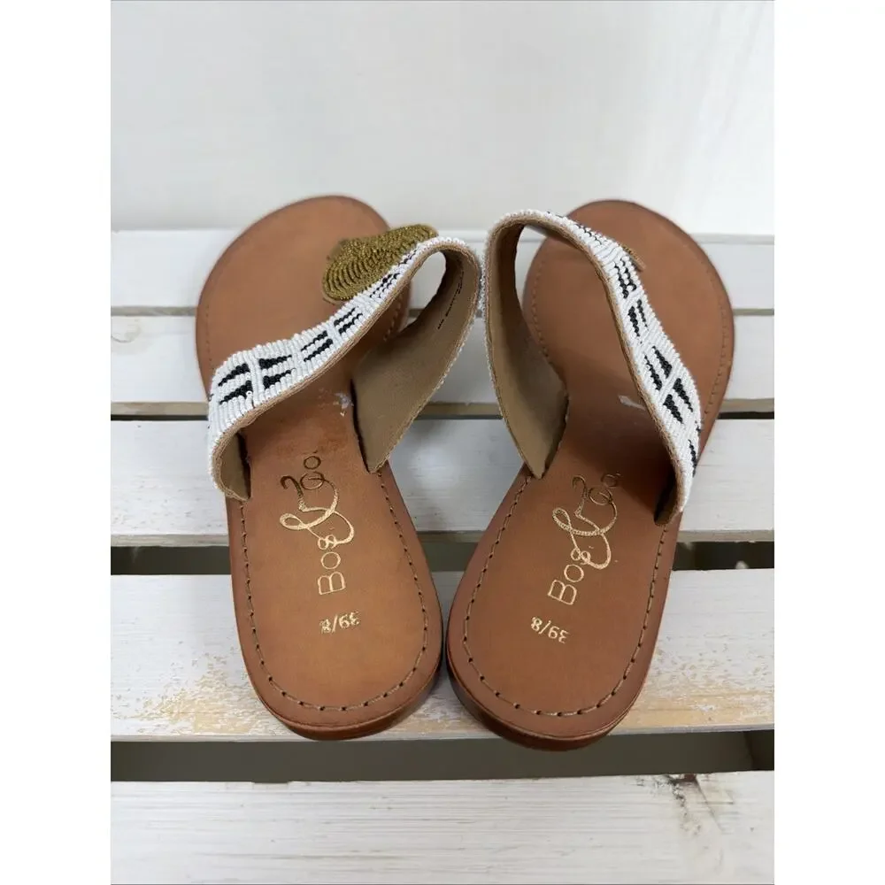 New No Box Bos & Co Judy Beaded Sandal #1052 Size EU 39